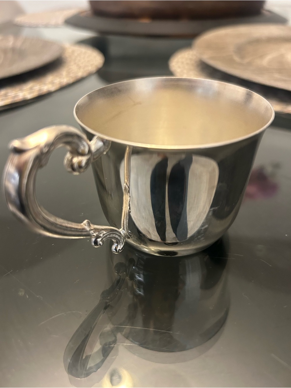 Sheridan EP Brass Silverplate
Cup Mug with Handle/baby cup